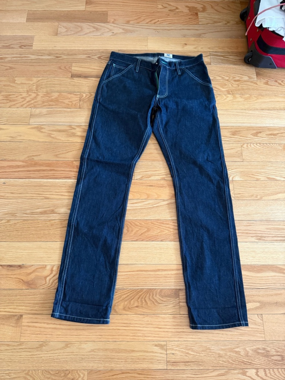 Men's Straight Fit Jeans in Dark Blue Denim